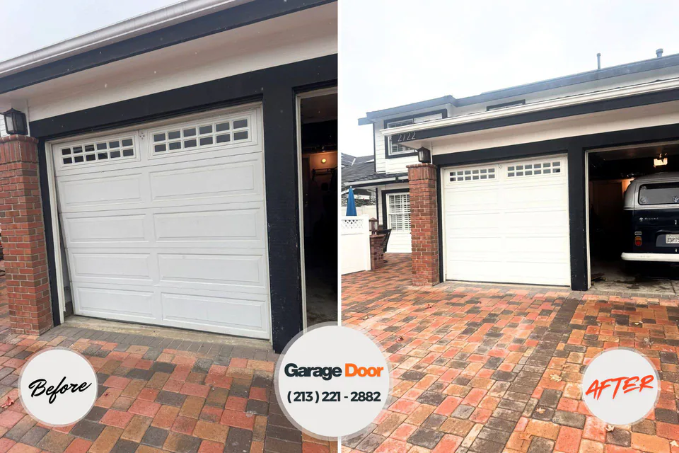 Before and after: garage door repair Lake Park, NC